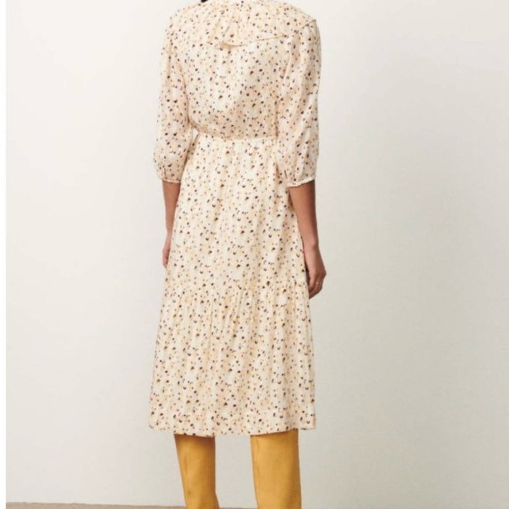 ba&sh Floral Midi Dress in Cream and Black - Picture 9 of 14